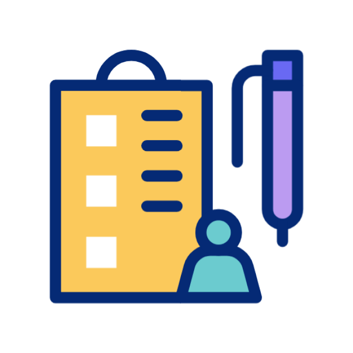 an animated gif showing a pen checking off items on a clipboard with a person in the bottom right to convey ai-assisted peer review in higher education