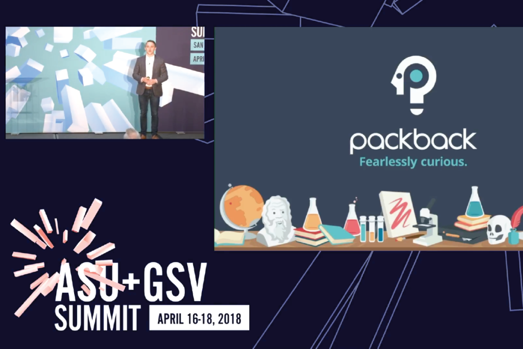 Screenshot of CEO Mike Shannon speaking on the ASU GSV stage.