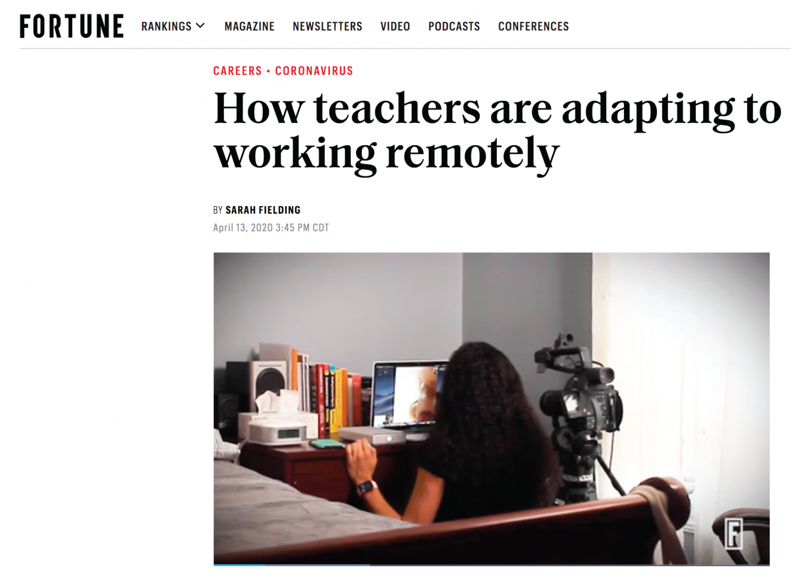 Screenshot of Fortune Magazine Article