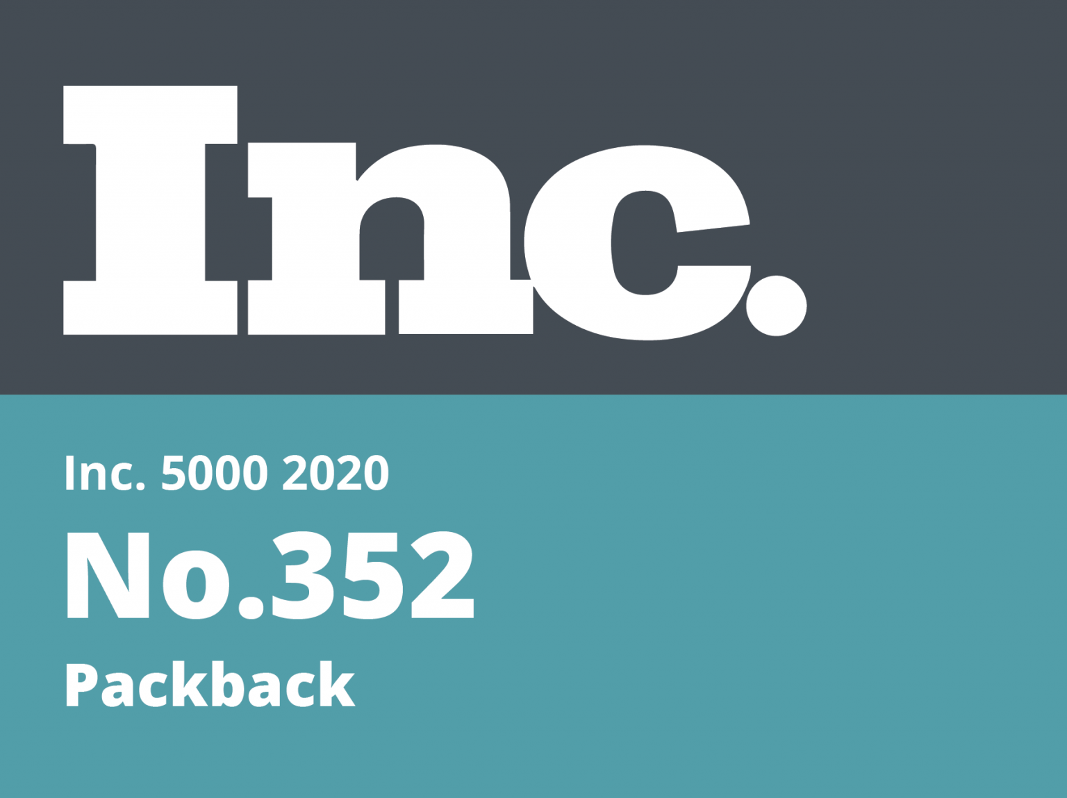 INC-cover Image showing the INC. logo and text showing Packback and the ranking #352