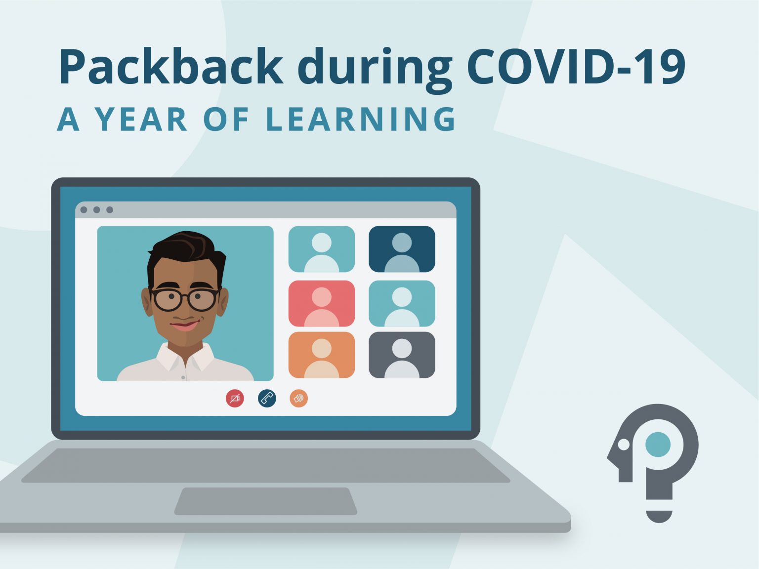packback_blog_feature_yearoflearning-01 Blue background with drawing of laptop that shows a student's face. Title of article listed at top of image.