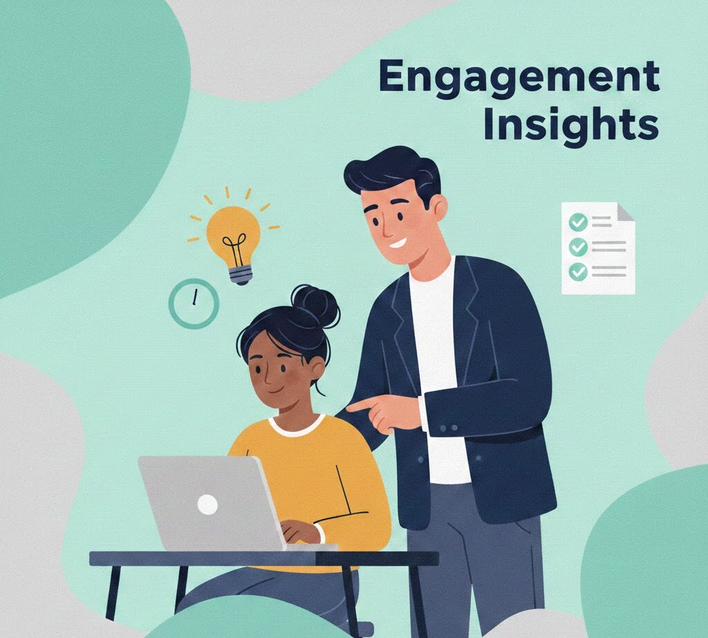 An image of a teaching helping a student engage with their work